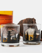 Bigfoot in the forest whiskey glasses 2