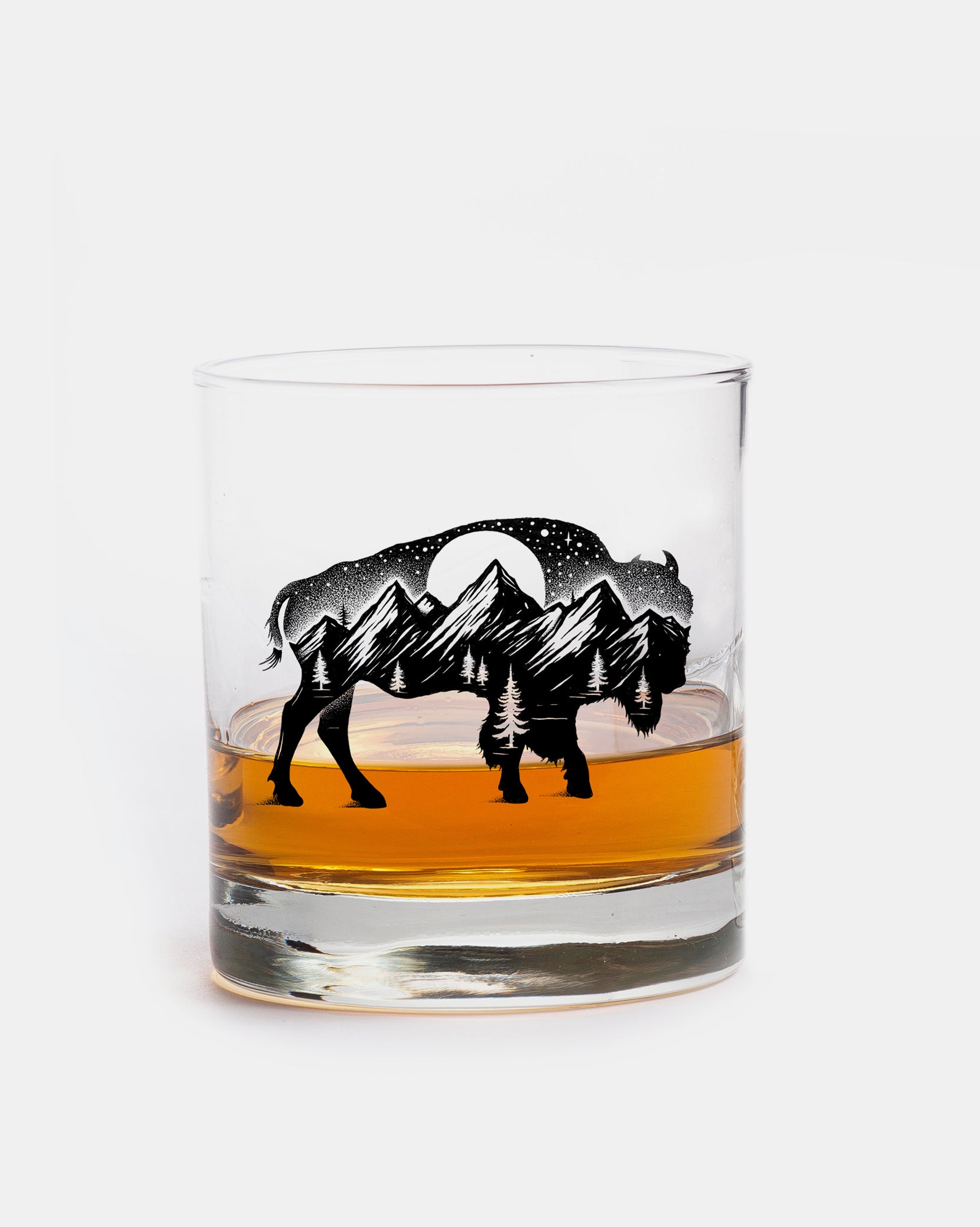 Buffalo Landscape Single Whiskey Glass