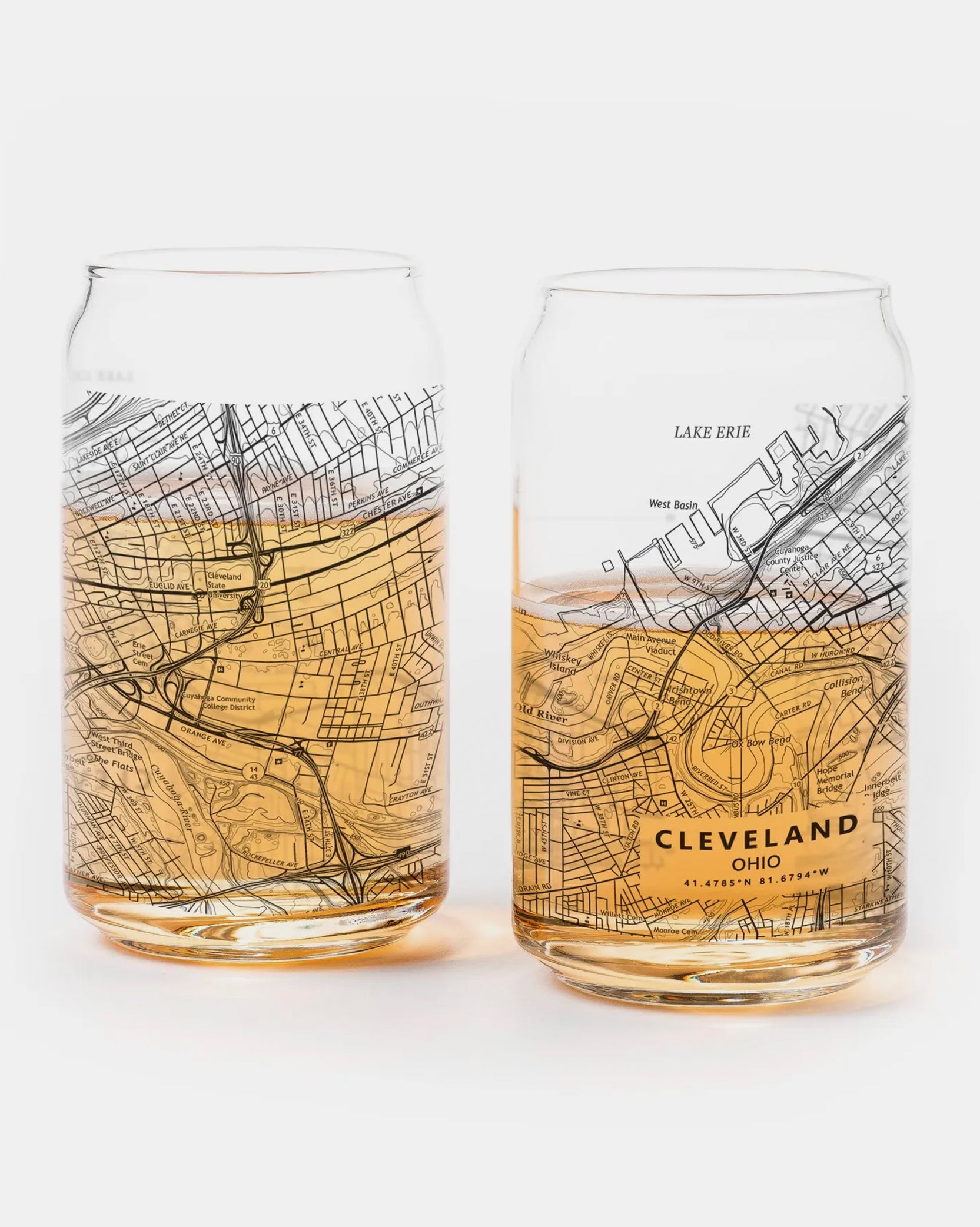 Cleveland Ohio City Map Pint Glasses 1