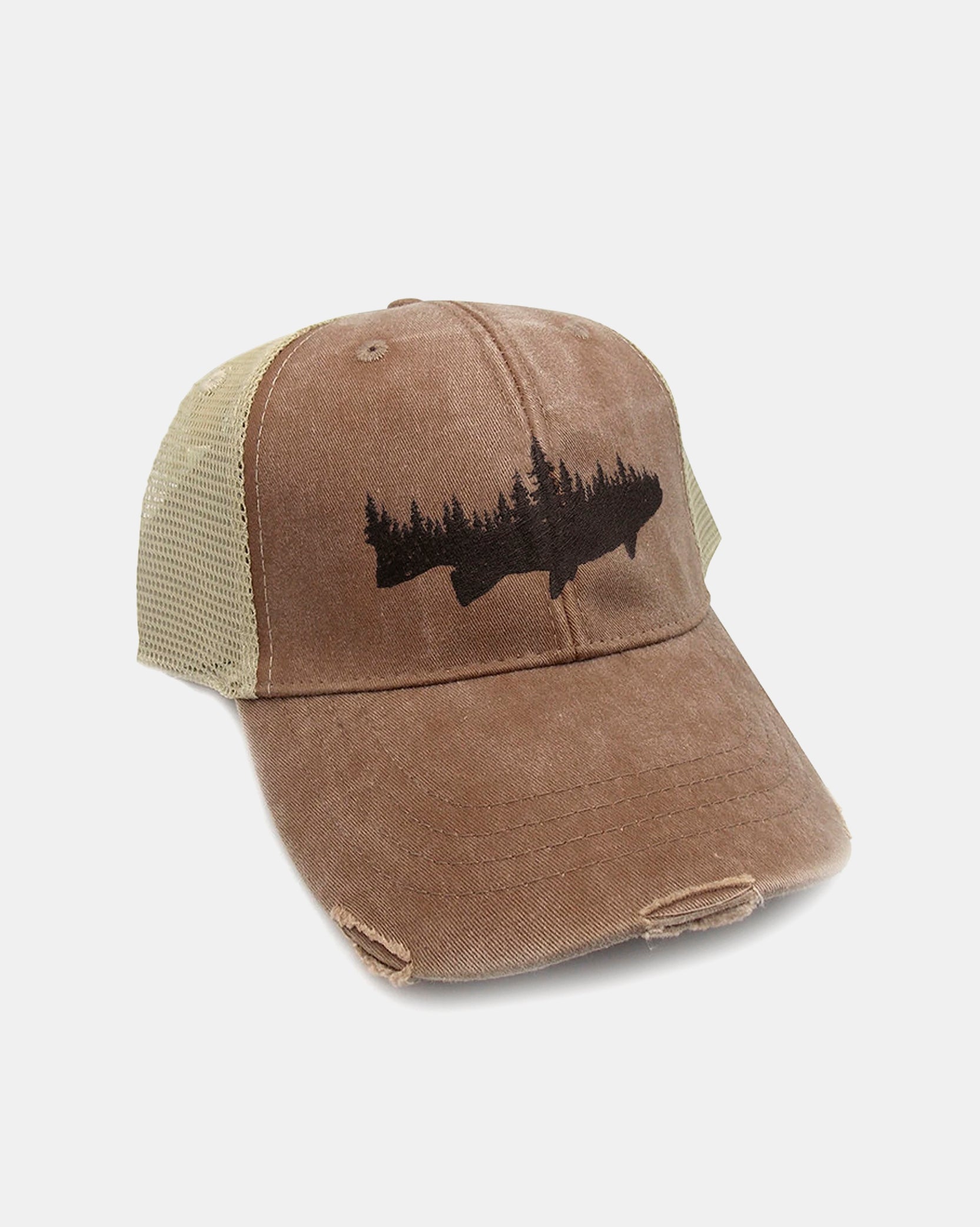 Fish And Forest Brown And Tan Trucker Cap 1