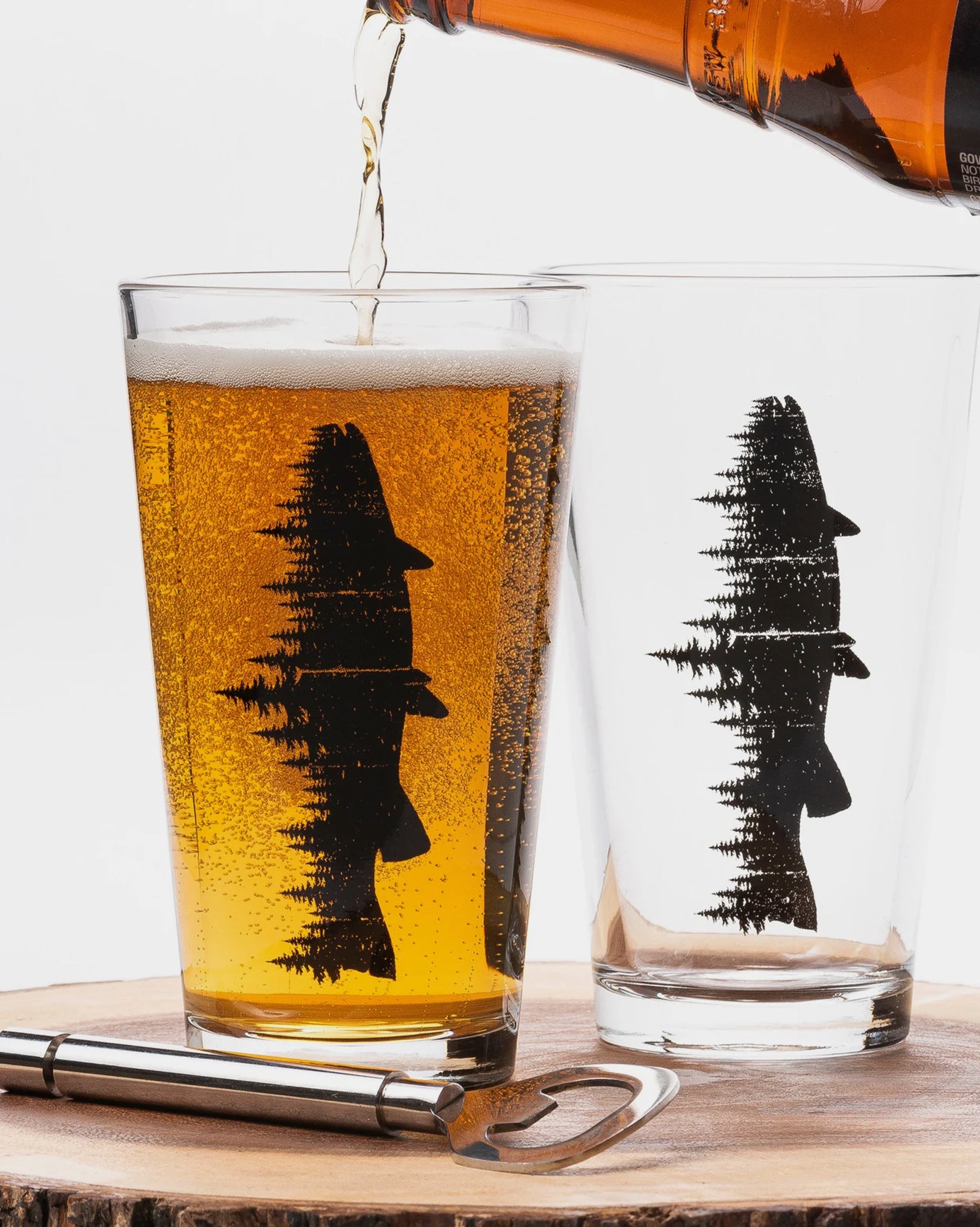 Fish and Forest Pint Glass Set 2