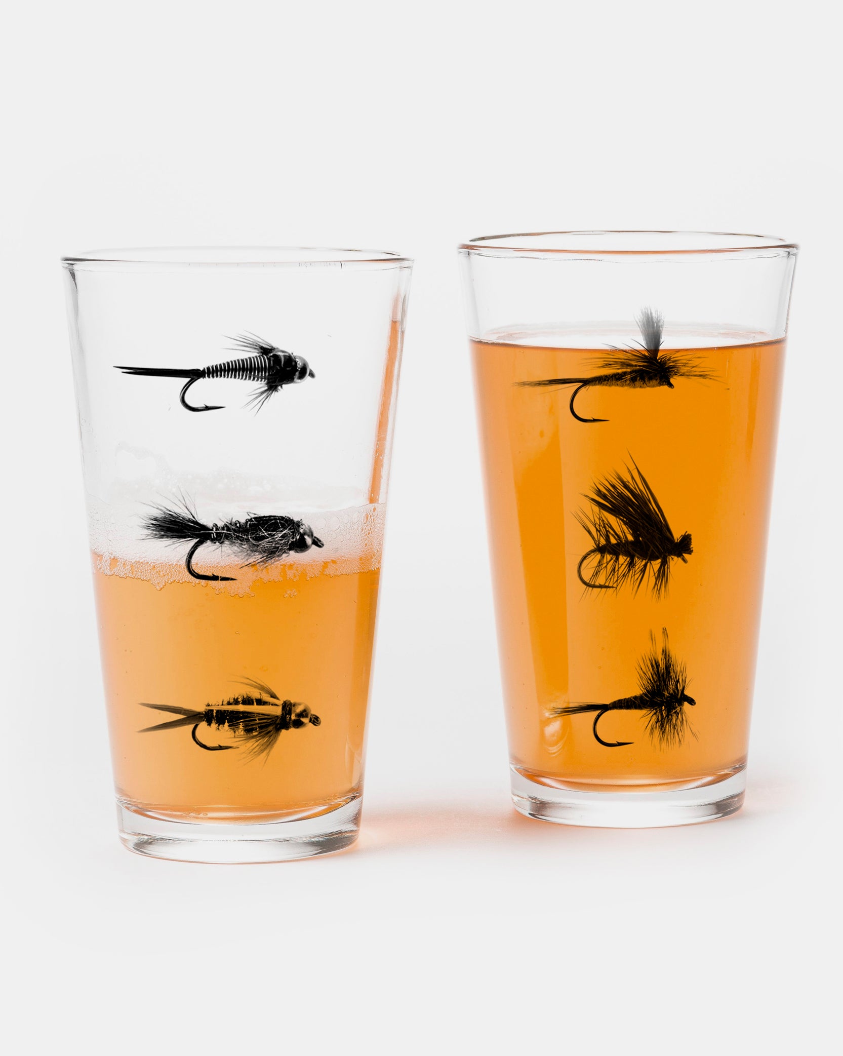 Fly Fishing Flies Pint Glass Set 1