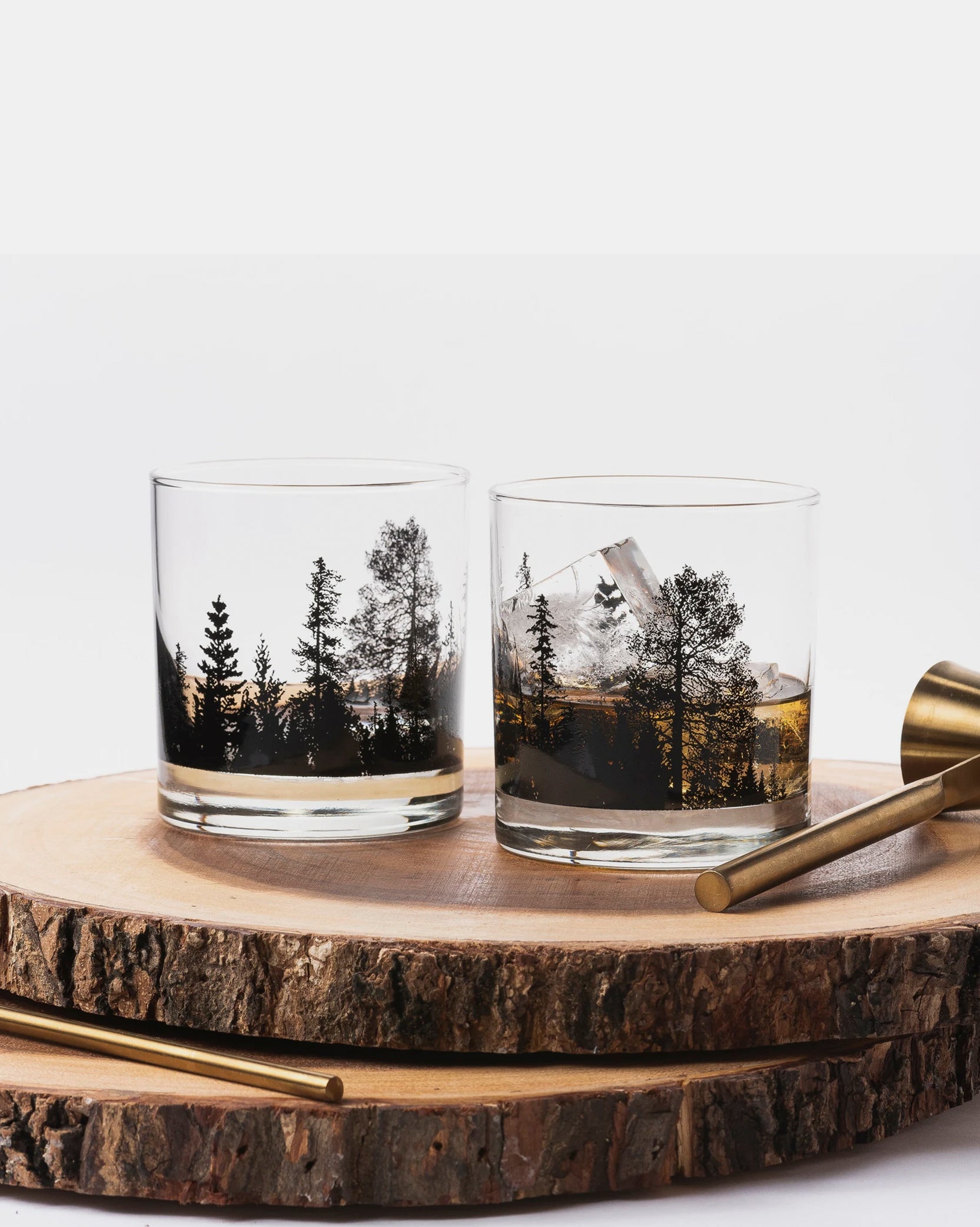 Whiskey Glass - Forest Landscape purchases - Forest Wine Glass - Whiskey Glass -