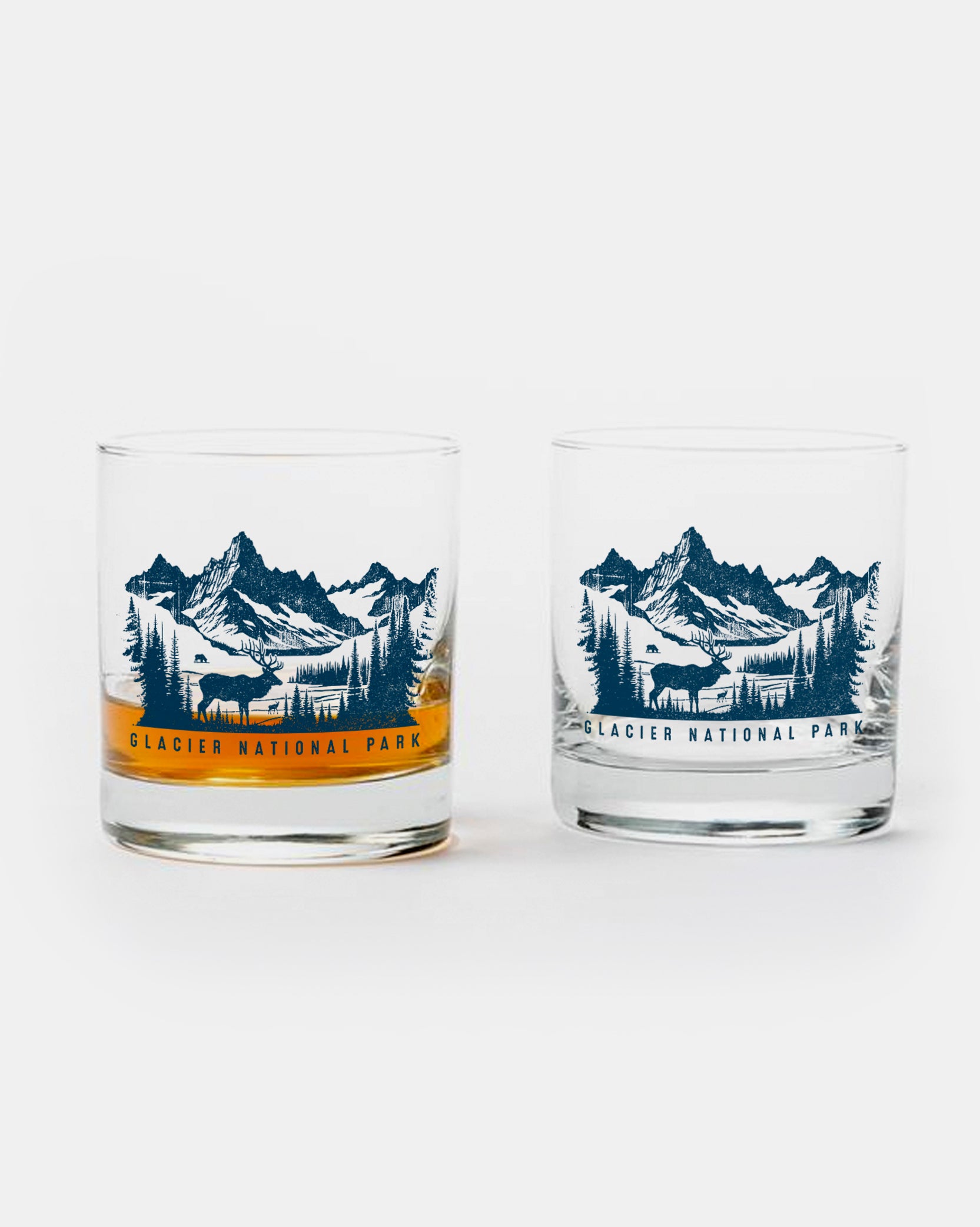 Glacier National Park Whiskey Glasses 1