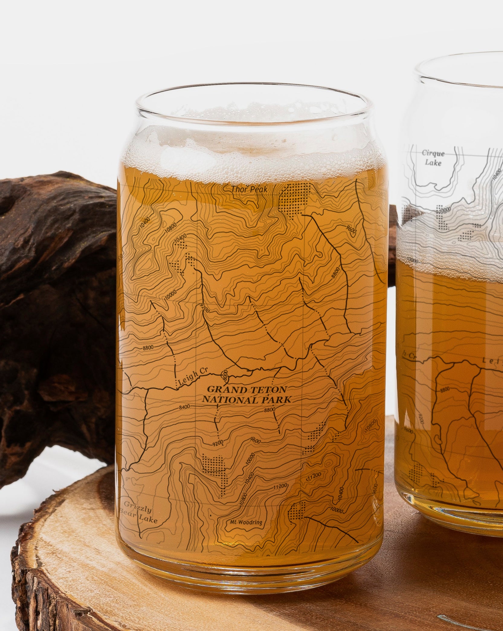 Grand Teton National Park Topographic Map Pint Glasses 2