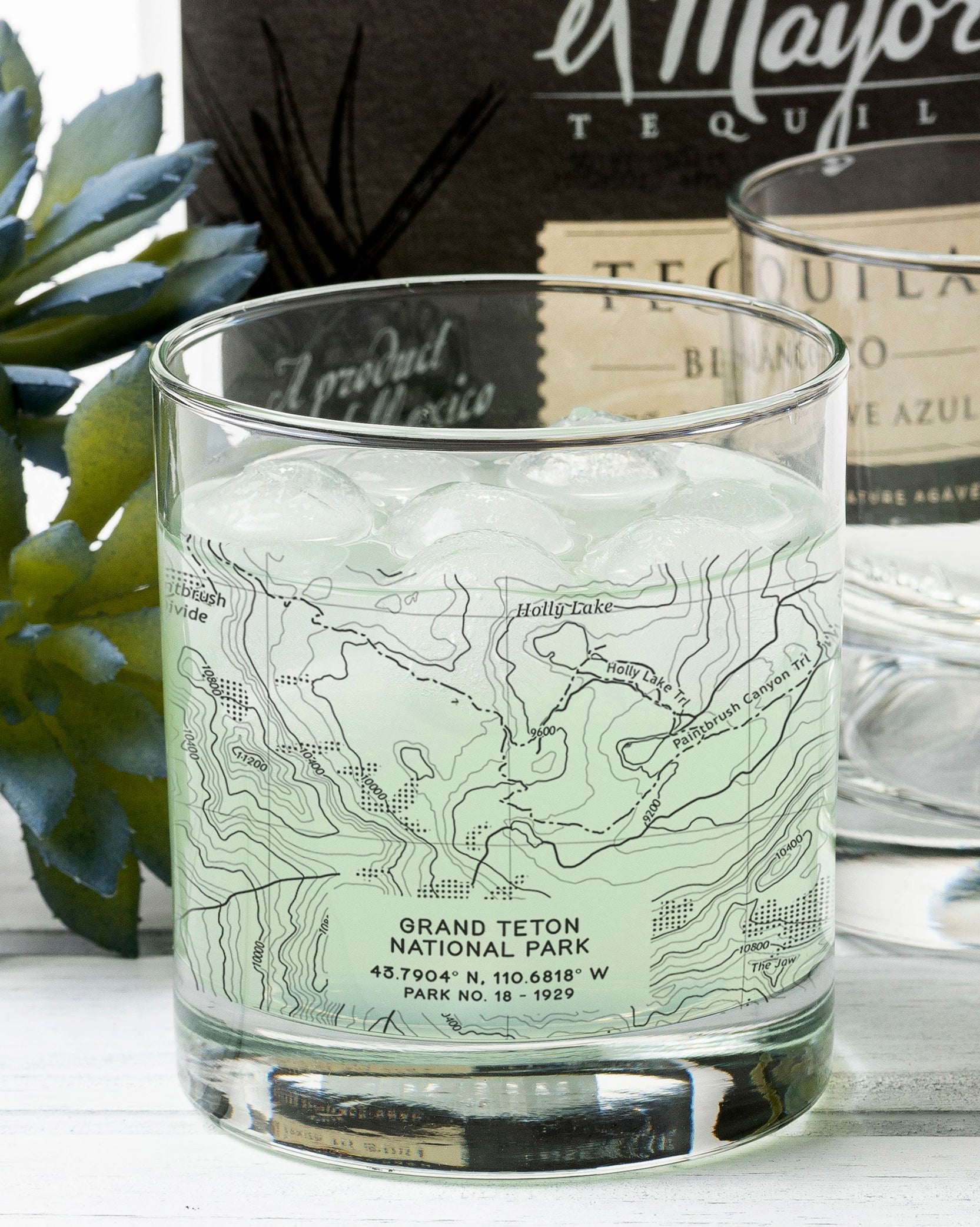 Grand Teton National Park topographic whiskey glasses 2