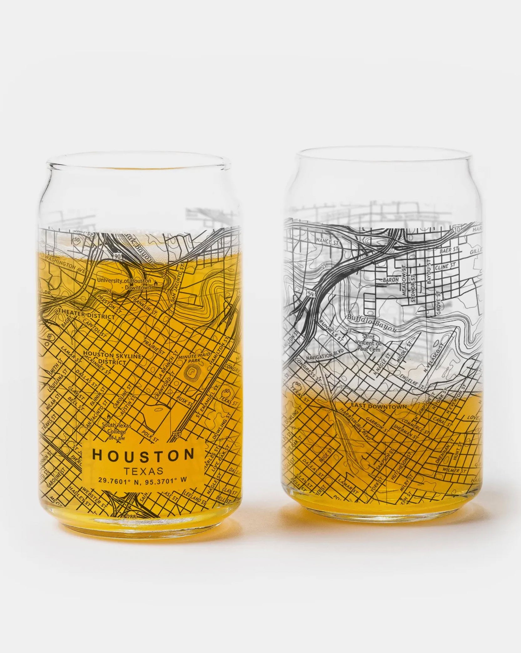 Houston Texas City Map Pint Glasses 1