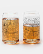 Kansas City Missouri City Map Pint Glasses 1