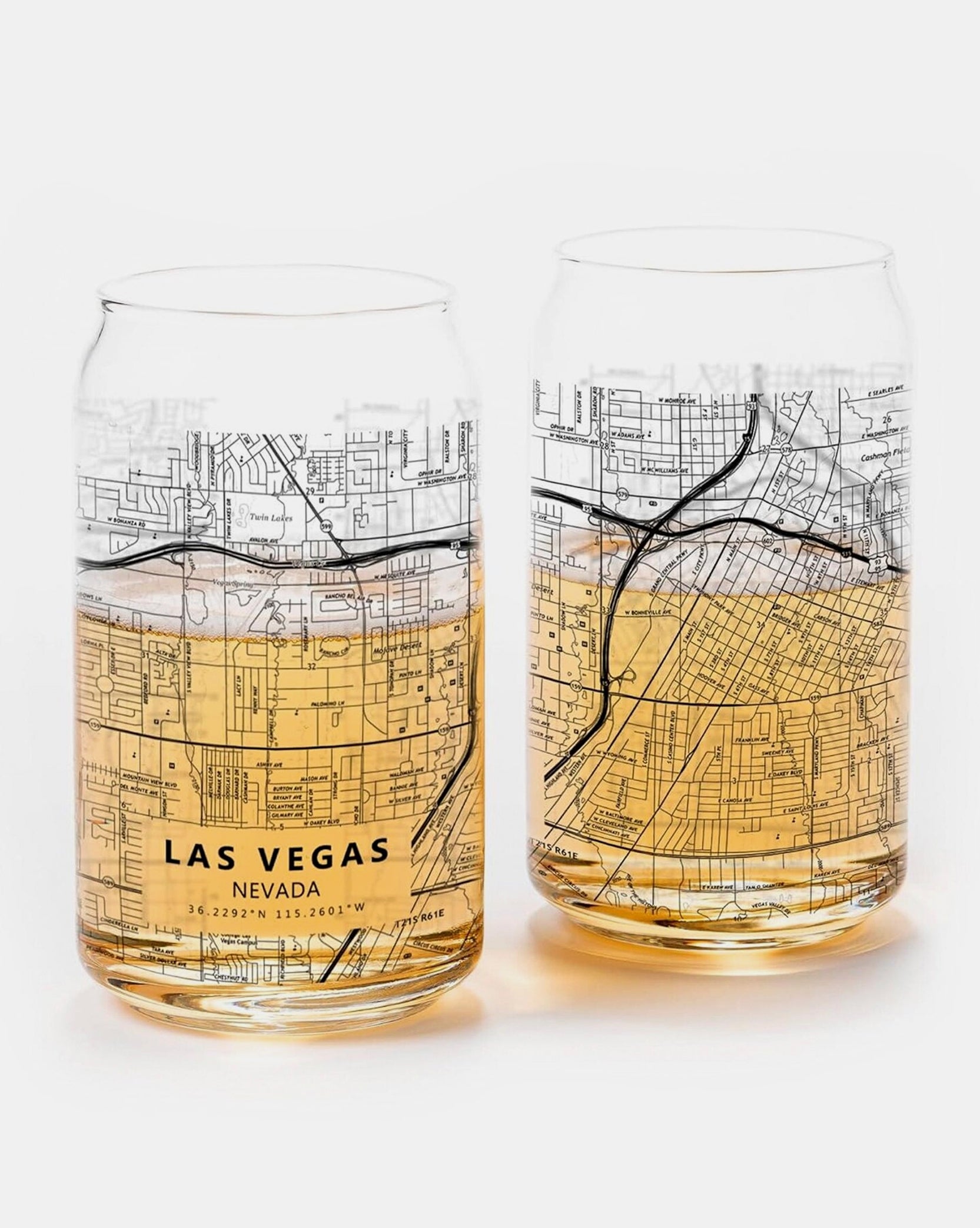 Las Vegas Nevada City Map Pint Glasses 