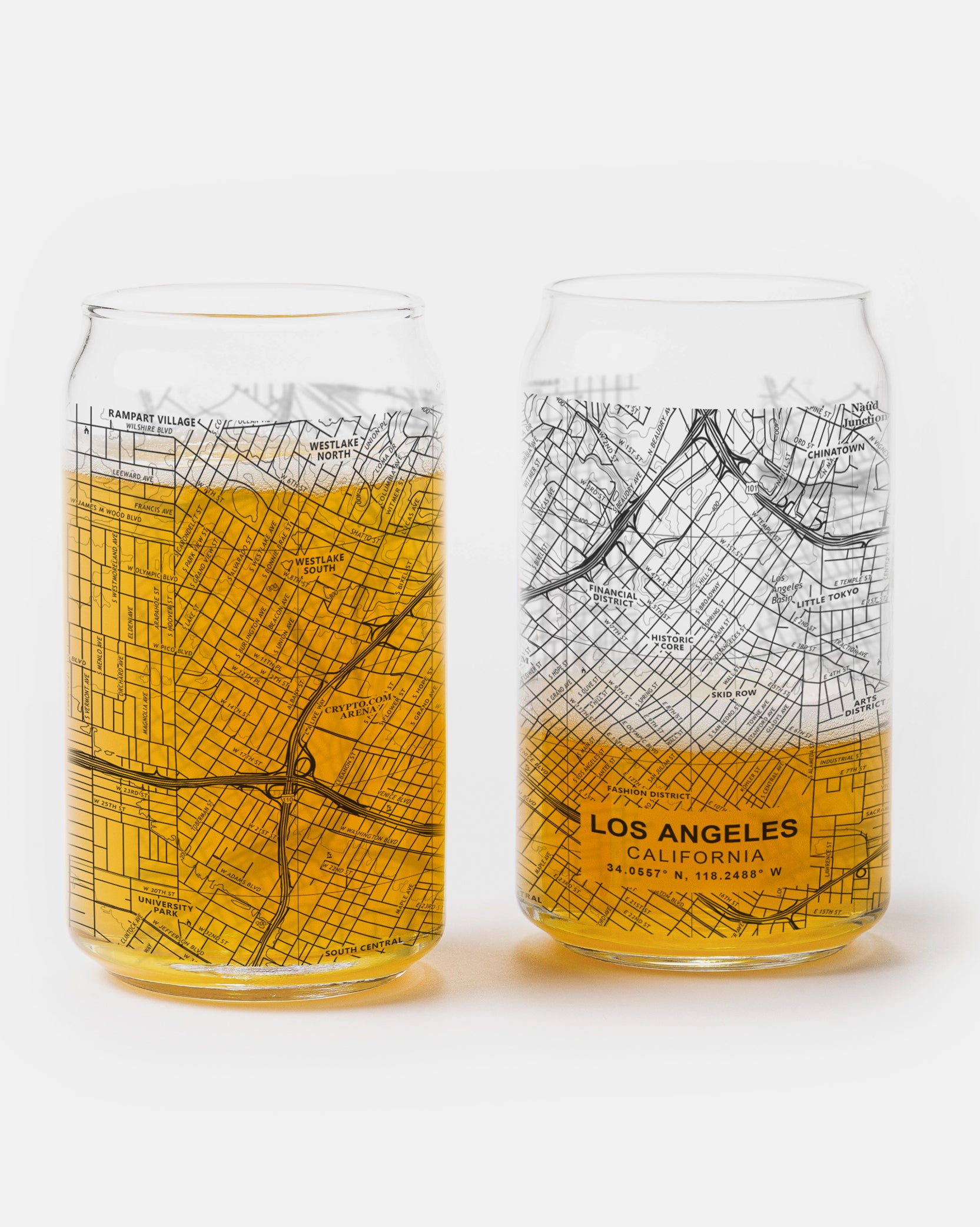 Los Angeles City Map Pint Glasses 1