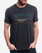 Mens Topographic Trout Tshirt 1