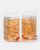 Miami Florida City Map Pint Glasses