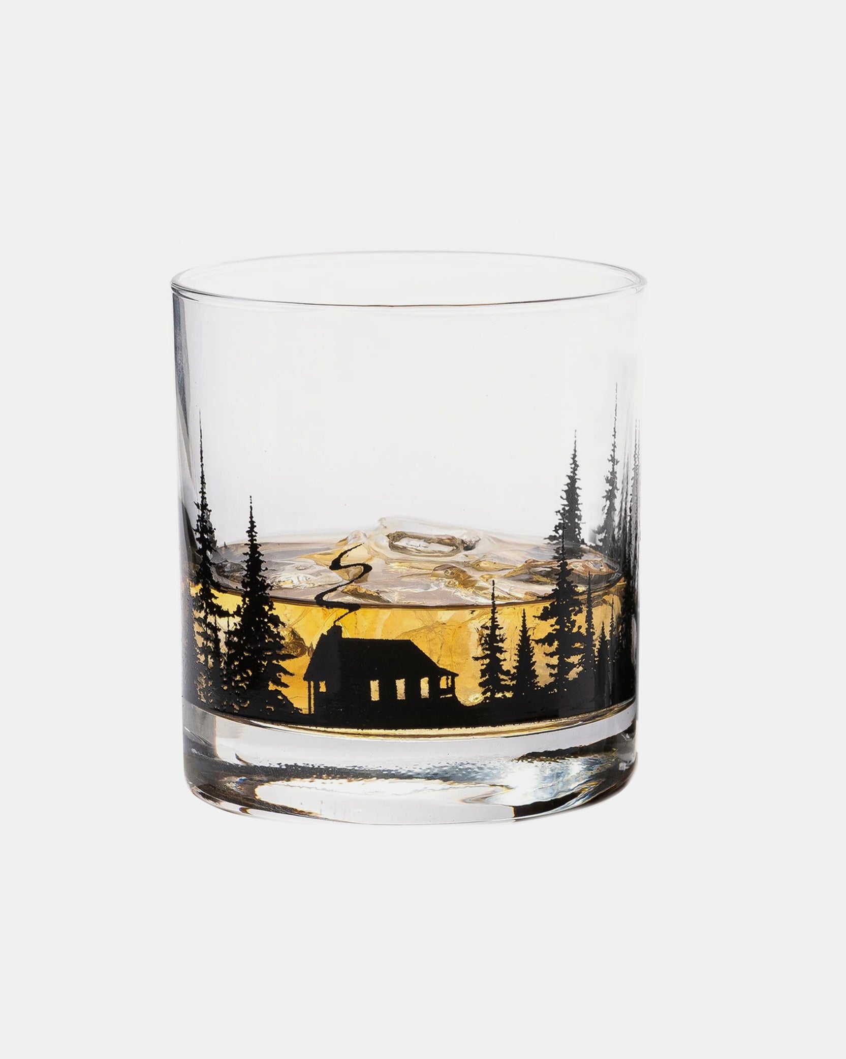 Mountain And Cabin Single Whiskey Glass 1