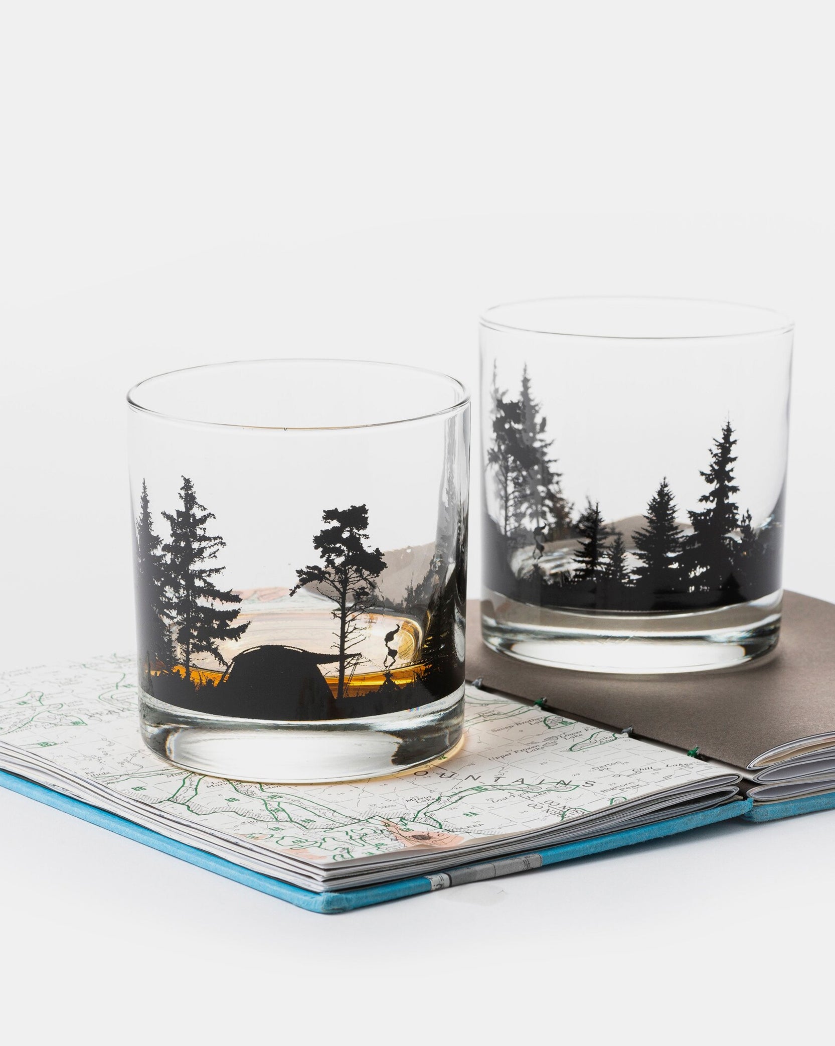 Mountain and camping whiskey glasses 2