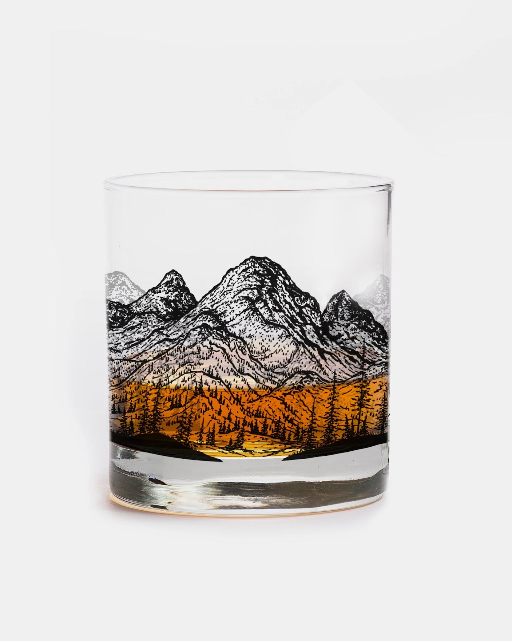 Mountain Panoramic Single Whiskey Glass1