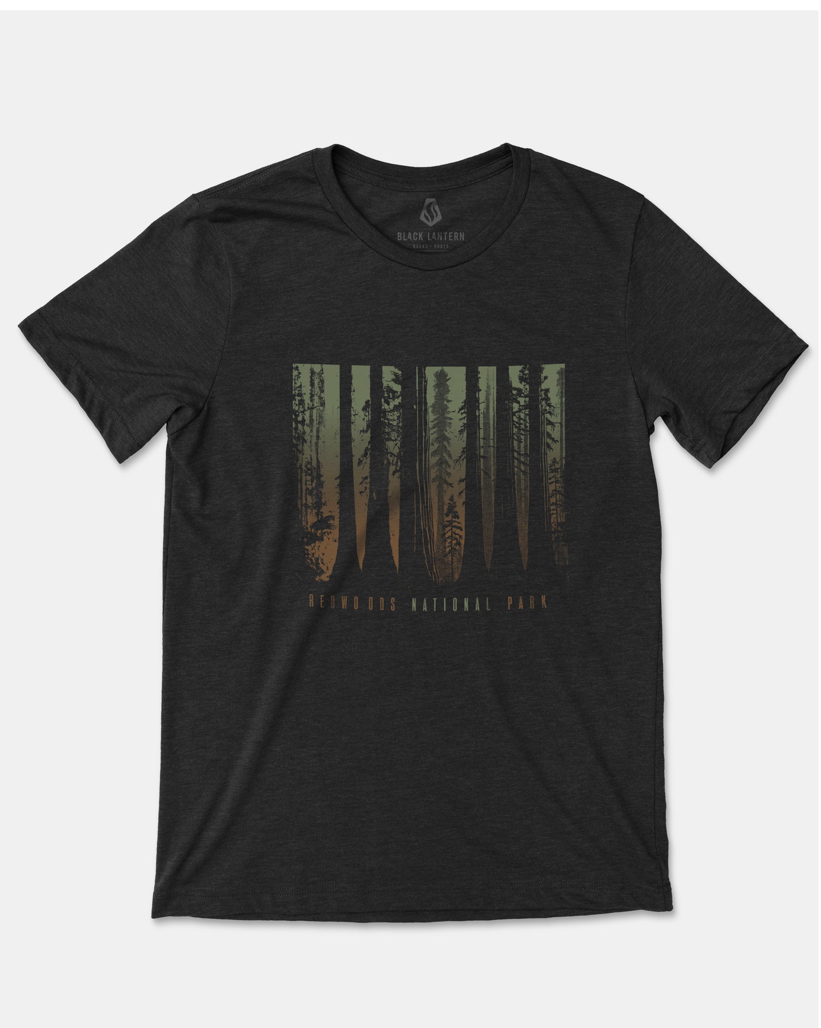 Mens Redwoods National Park Tshirt Vintage Black 2