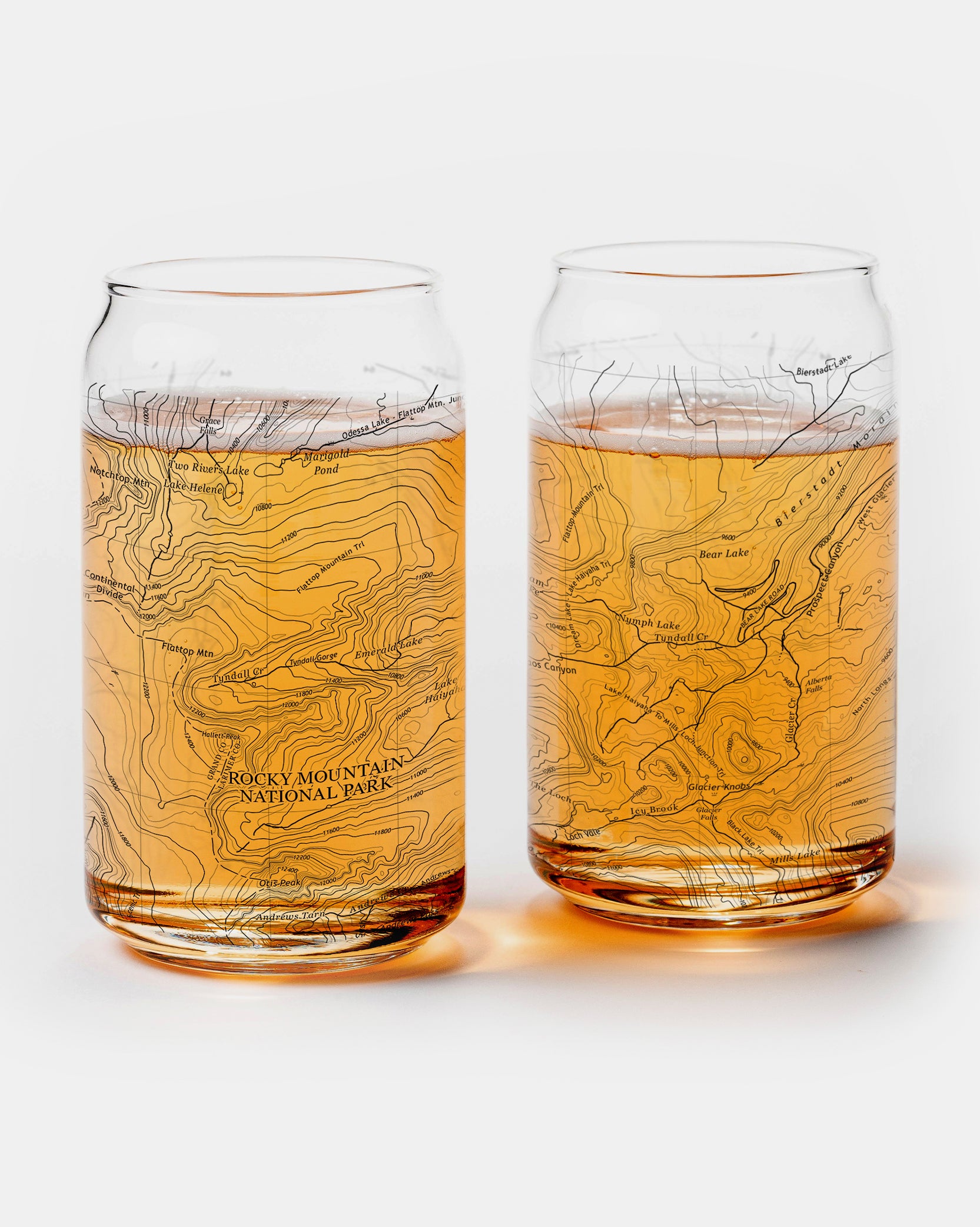 Rocky Mountain National Park Topographic Pint Glasses